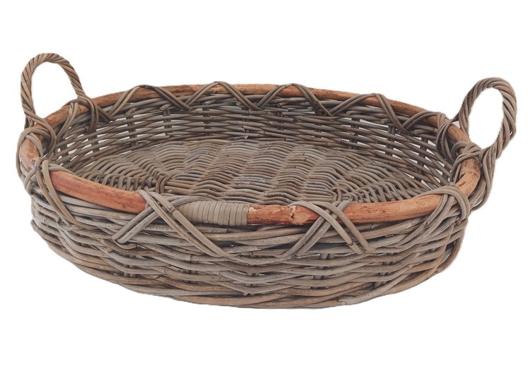 CK7011/4 CESTO VASSOIO IN GIUNCO BORDO CANNA CM 70X56X14/23 H CK7011/4 CESTO VASSOIO IN GIUNCO BORDO CANNA CM 70X56X14/23 H
